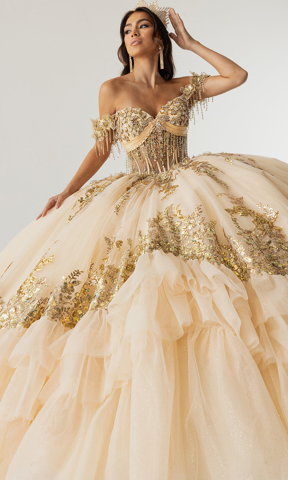 Rachel Allan RQ6012 - Off Shoulder Ruffle Quince Dress Quinceanera Dresses