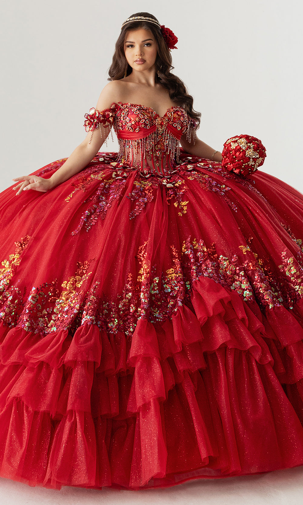 Rachel Allan RQ6012 - Off Shoulder Ruffle Quince Dress Quinceanera Dresses