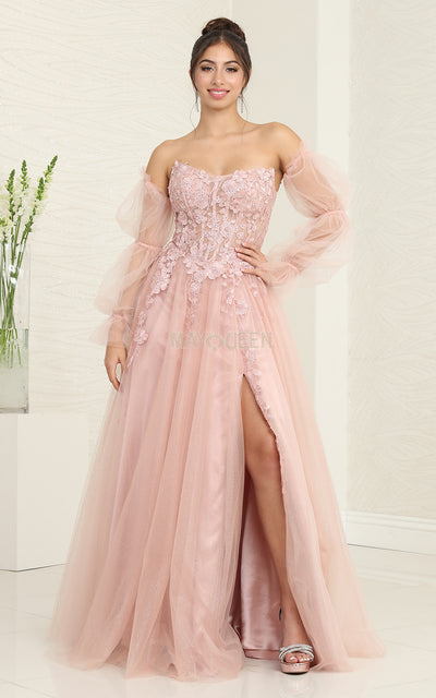 May Queen RQ8060 - Appliqued Gown