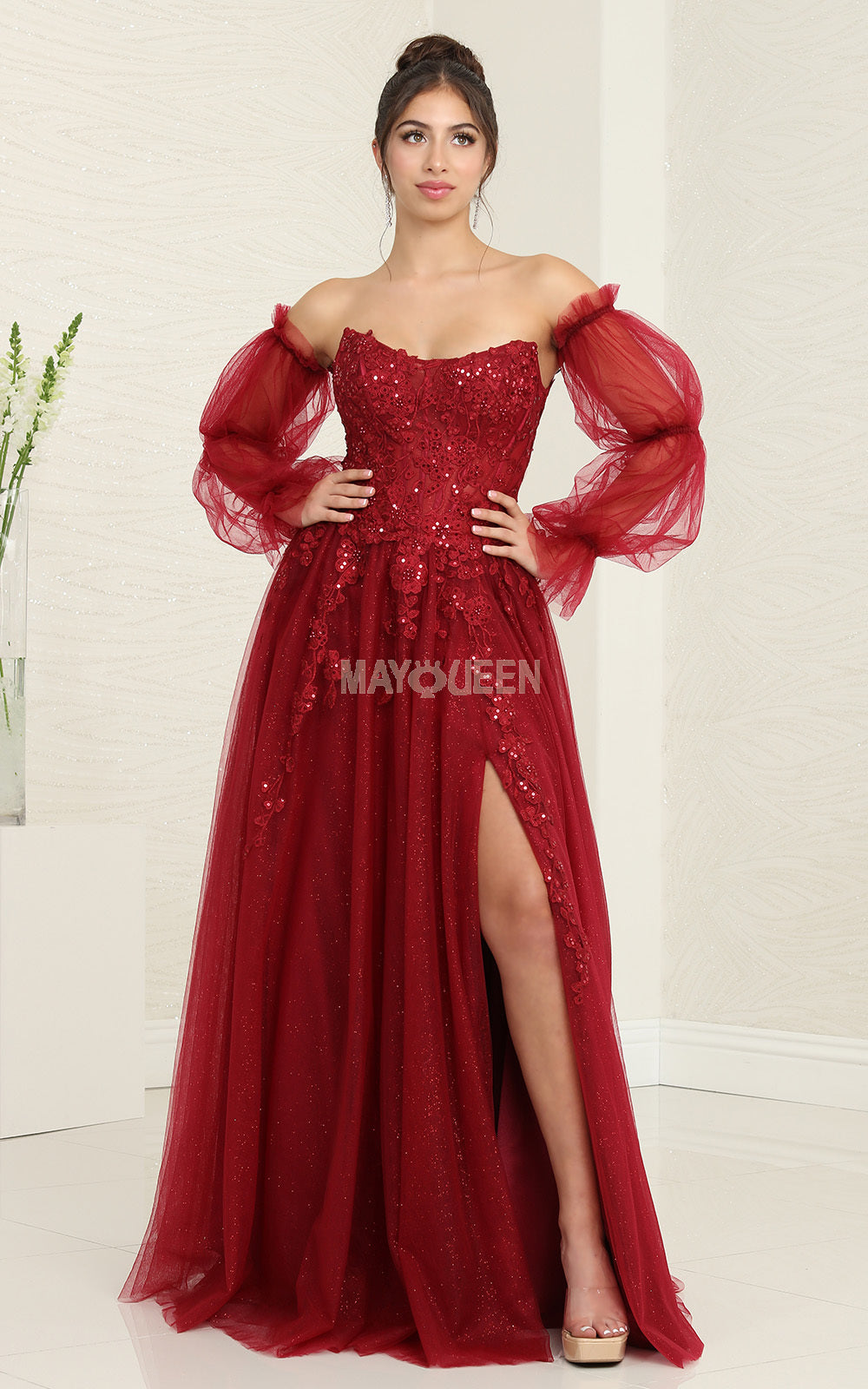 May Queen RQ8060 - Appliqued Gown