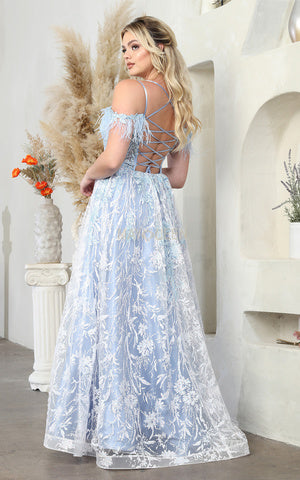 May Queen RQ8070 - Cold Shoulder Gown