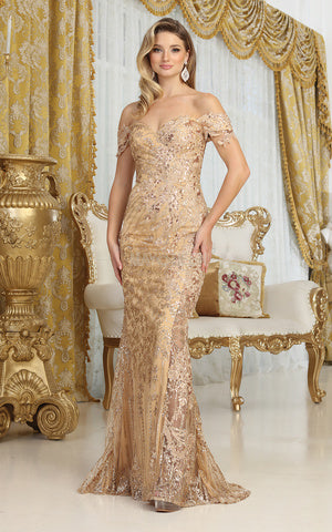 May Queen RQ8074 - Cap Sleeve Gown