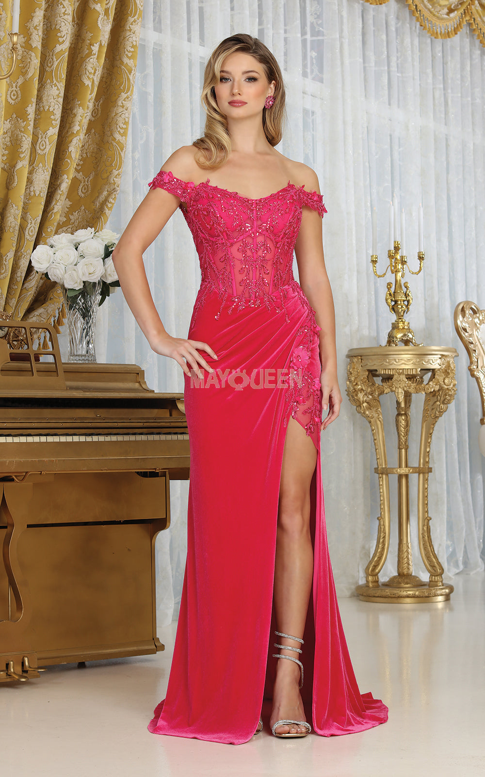 May Queen RQ8085 - Velvet Dress