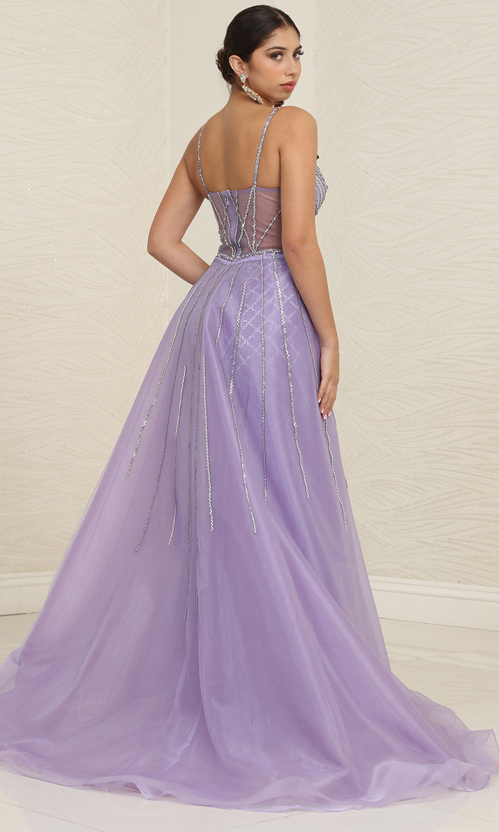 May Queen RQ8126 - Beaded Sweetheart Prom Gown with Overskirt