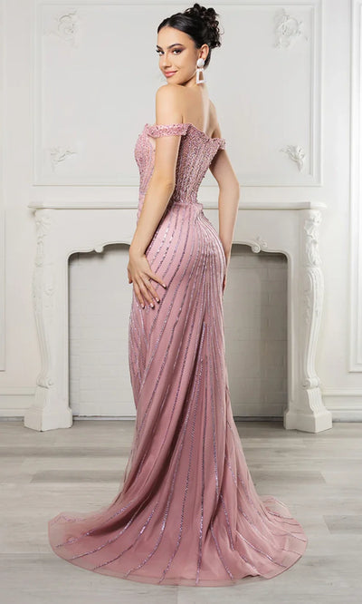 May Queen RQ8195 - Corset Bodice Beaded Evening Gown Prom Dresses