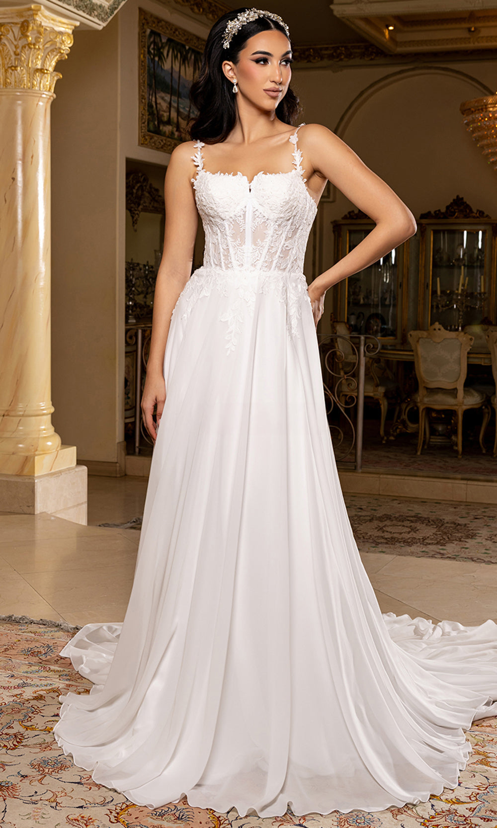 May Queen Bridal RQ8248 - Sweetheart Sleeveless A-Line Gown with Appliques