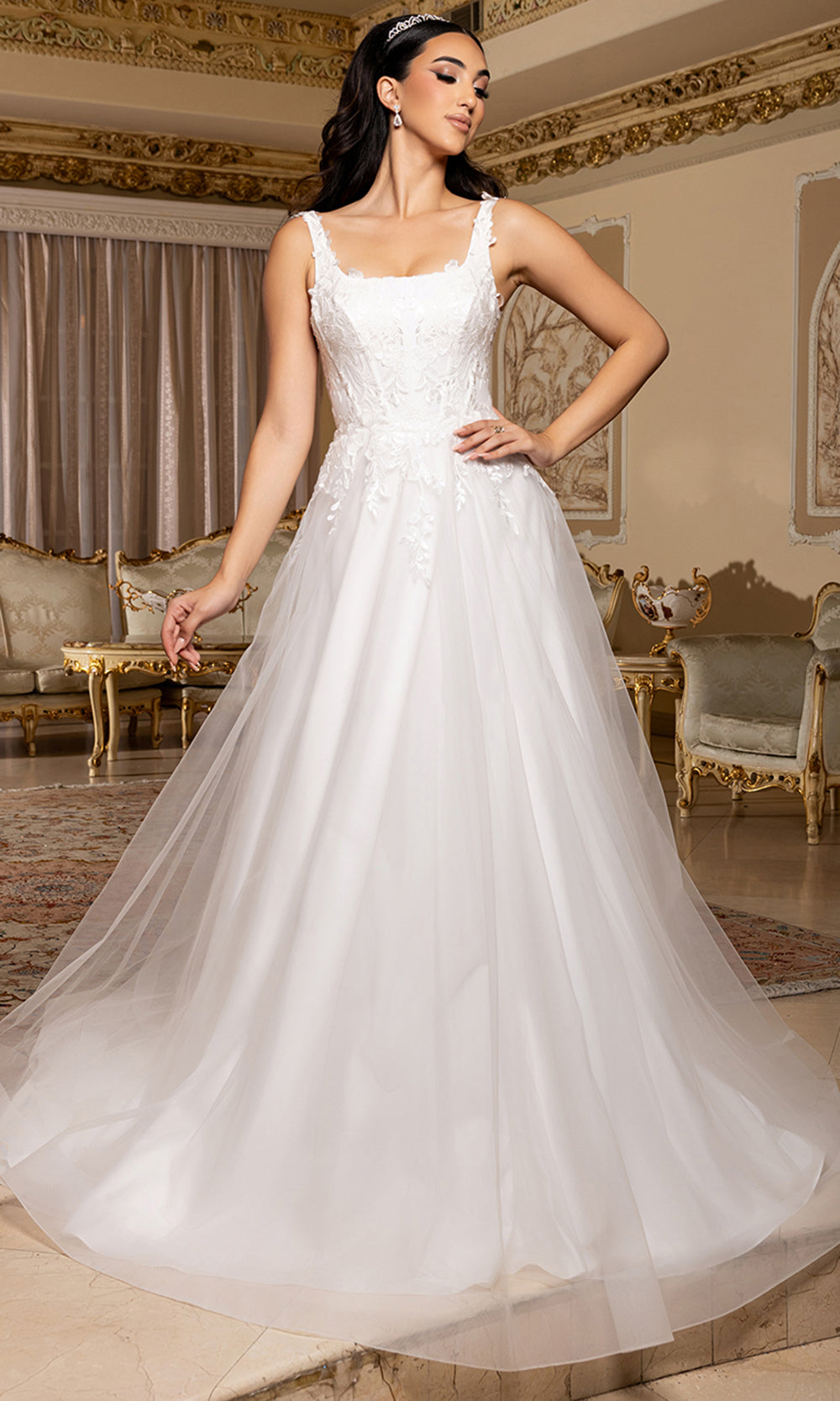 May Queen Bridal RQ8249 - Sleeveless Embroidered Long Gown