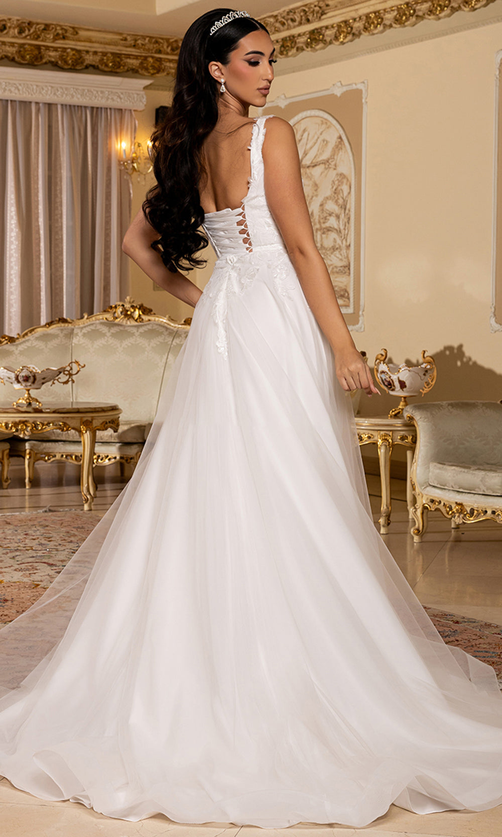 May Queen Bridal RQ8249 - Sleeveless Embroidered Long Gown