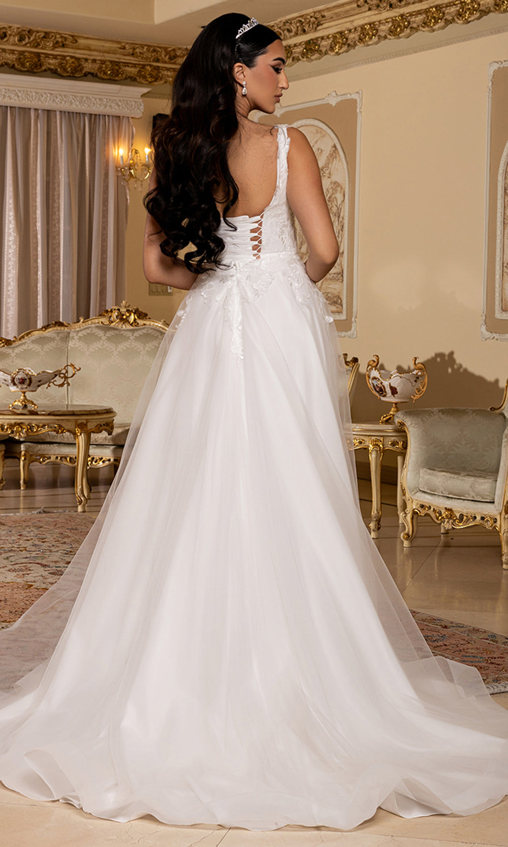 May Queen Bridal RQ8249 - Sleeveless Embroidered Long Gown