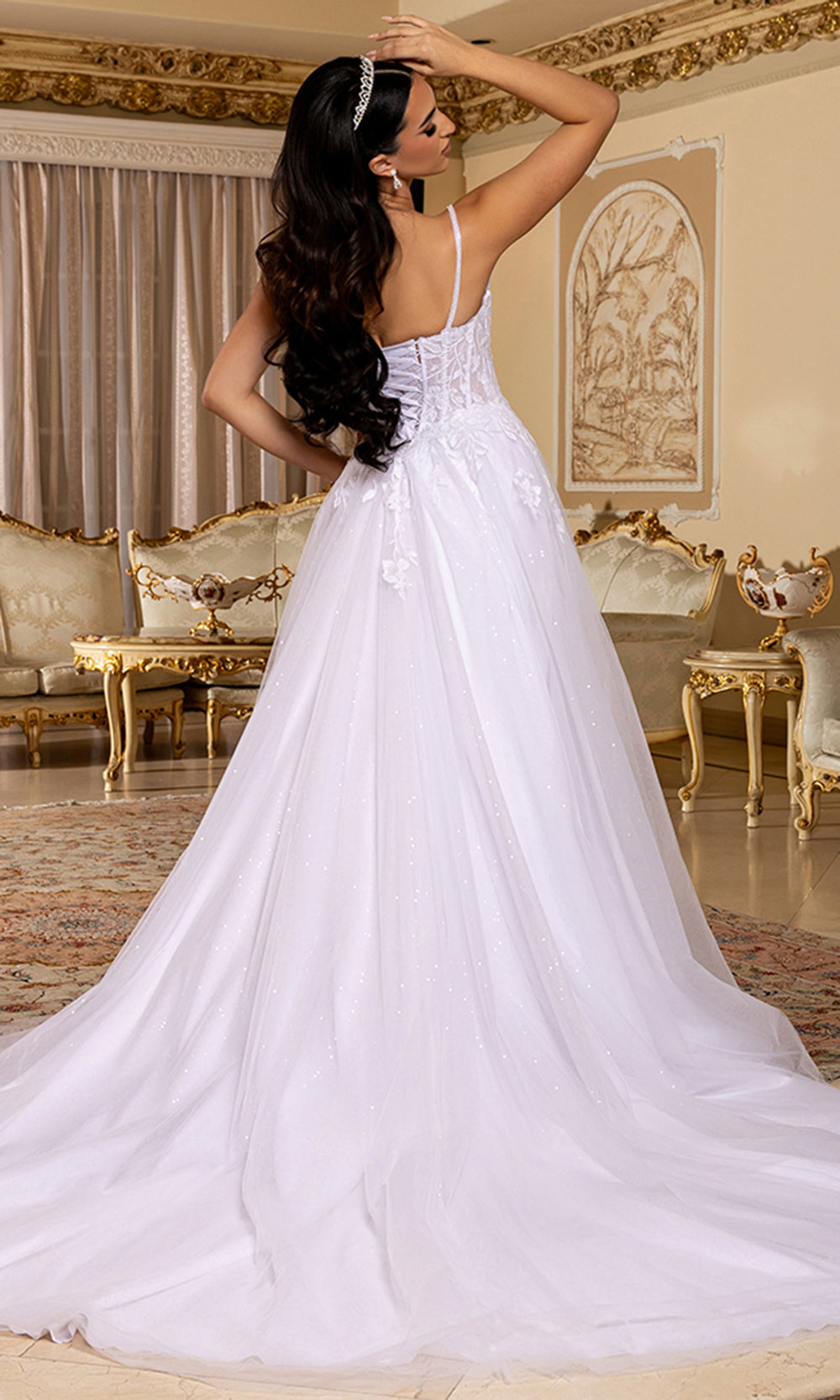 May Queen Bridal RQ8273 - Spaghetti Strap A-Line Embroidered Gown