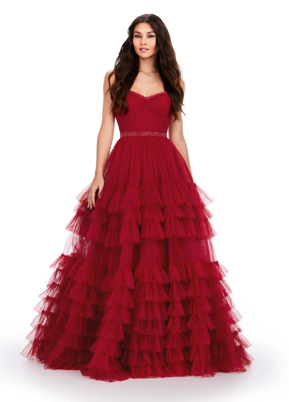 Ashley Lauren 11603 - Spaghetti Strap Tulle Prom Dress