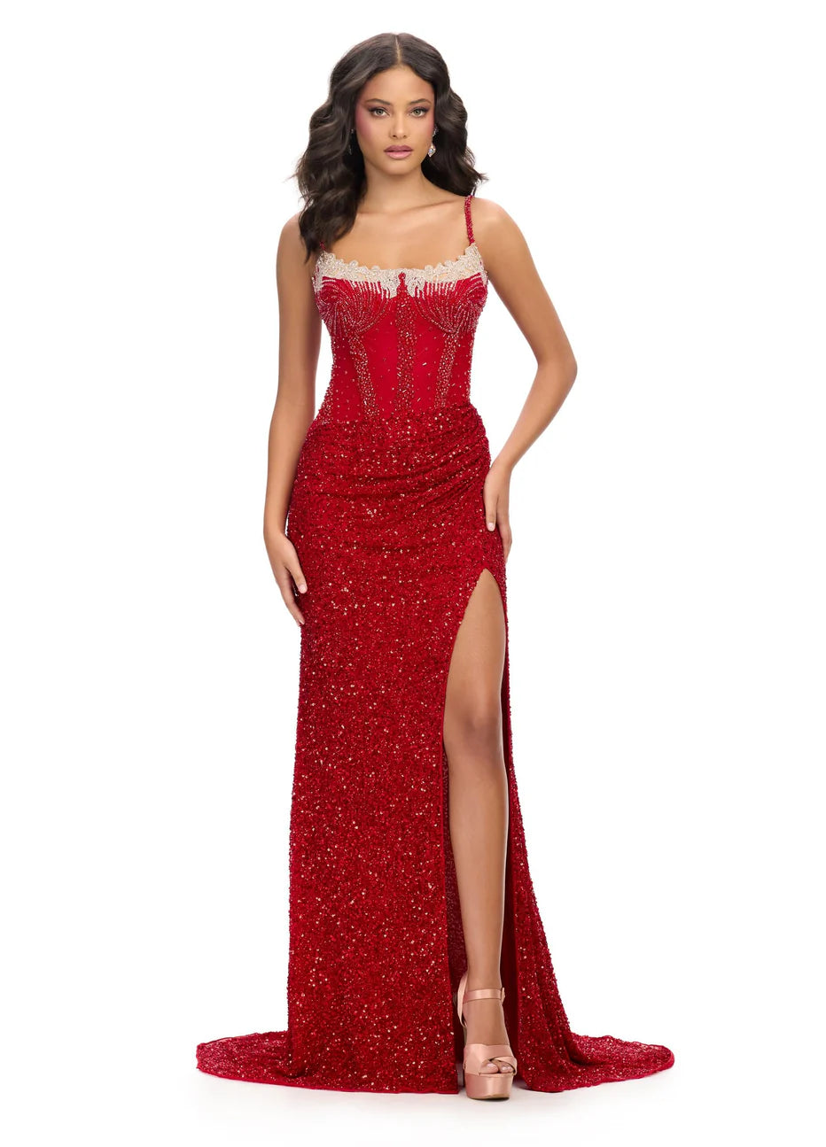 Ashley Lauren 11711 - Sequin Ornate Evening Gown