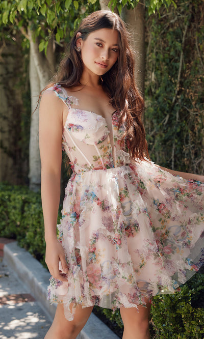 Nox Anabel S849 - Sleeveless Floral Cocktail DressSpecial Occasion Dresses