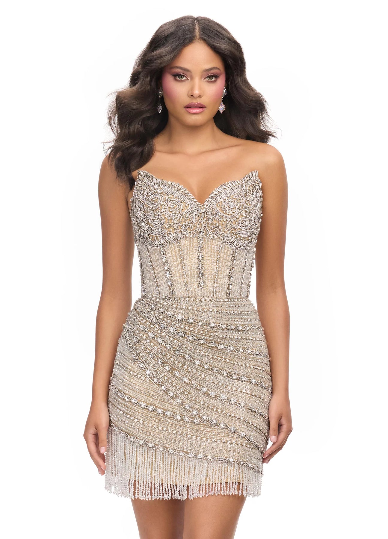 Ashley Lauren 4763 - Strapless Corset Cocktail Dress