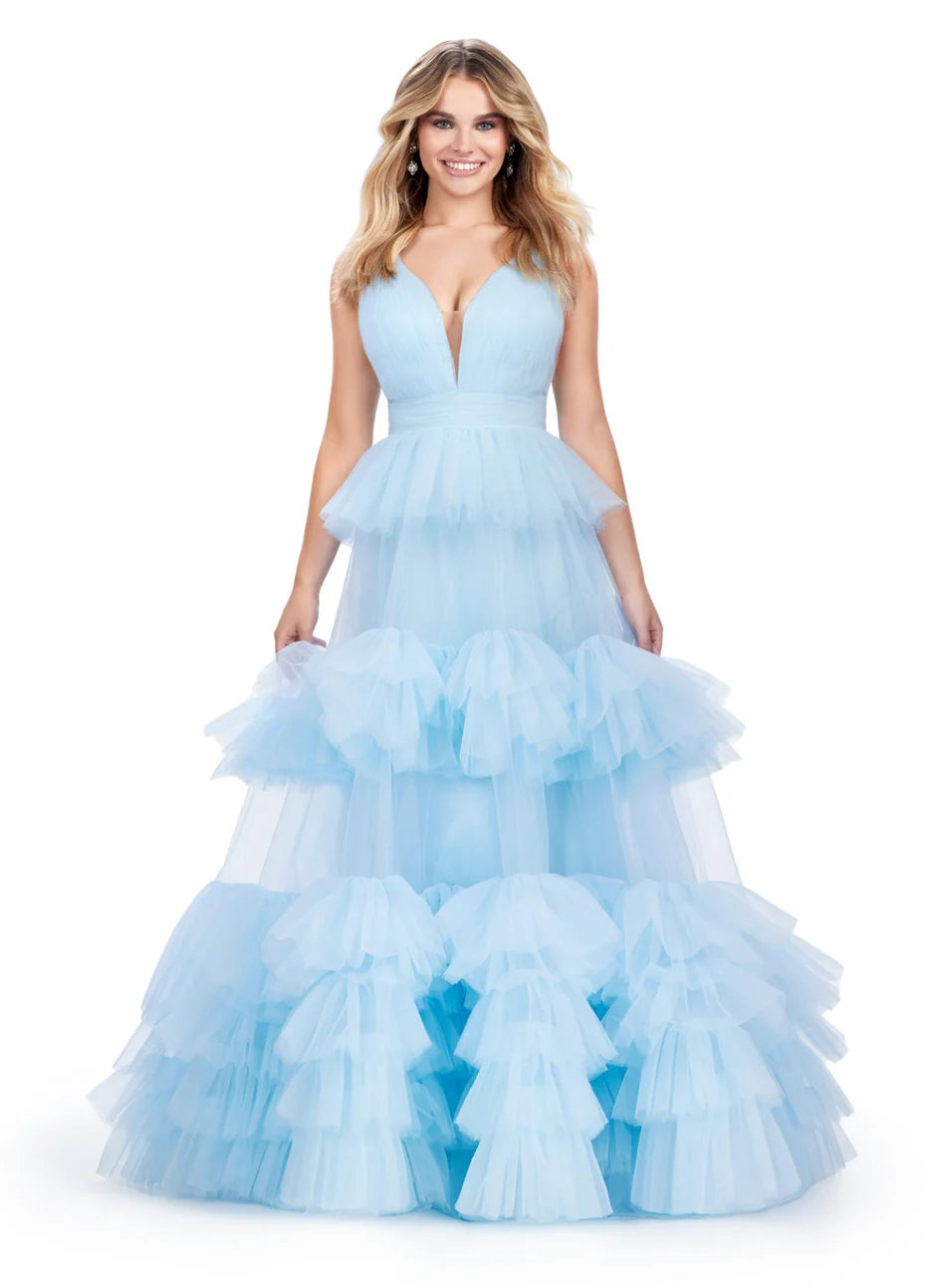 Ashley Lauren 11620 - V-Neck Tiered Prom Dress