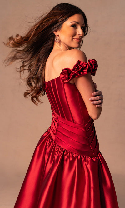 Rachel Allan RB8177 - Off Shoulder Scoop Mikado Gown Mother of the Bride Dresses