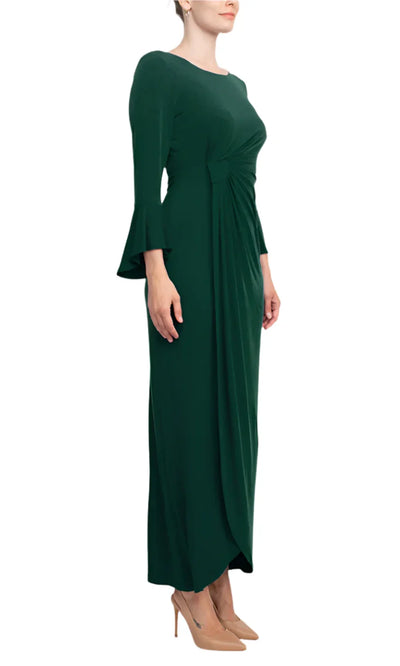 Connected Apparel T1312137M1 - Bell Sleeve Column Evening Dress Formal Gowns