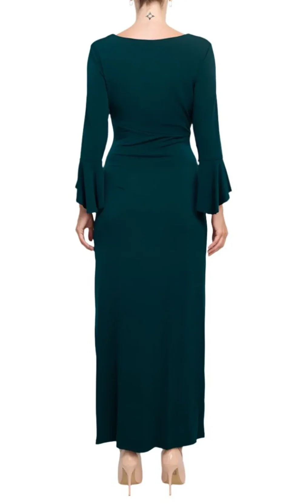 Connected Apparel T1312137M1 - Bell Sleeve Column Evening Dress Formal Gowns