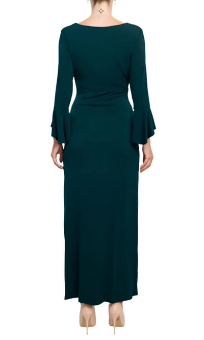 Connected Apparel T1312137M1 - Bell Sleeve Column Evening Dress Formal Gowns