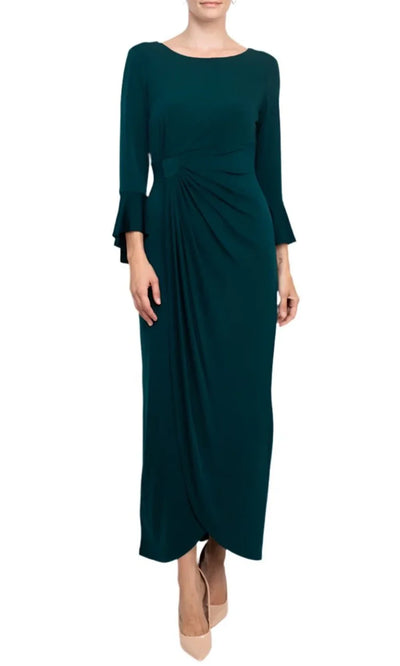 Connected Apparel T1312137M1 - Bell Sleeve Column Evening Dress Formal Gowns