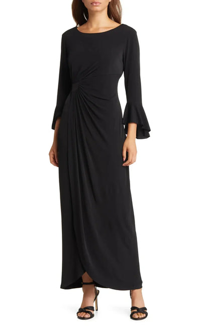 Connected Apparel T1312137M1 - Bell Sleeve Column Evening Dress Formal Gowns