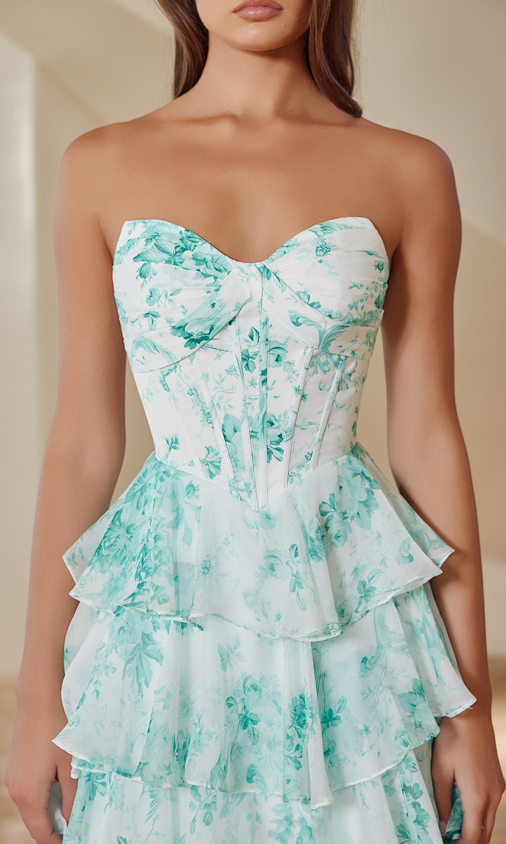 Nox Anabel T1865 - Tiered Ruffle Strapless Evening Dress Prom Dresses