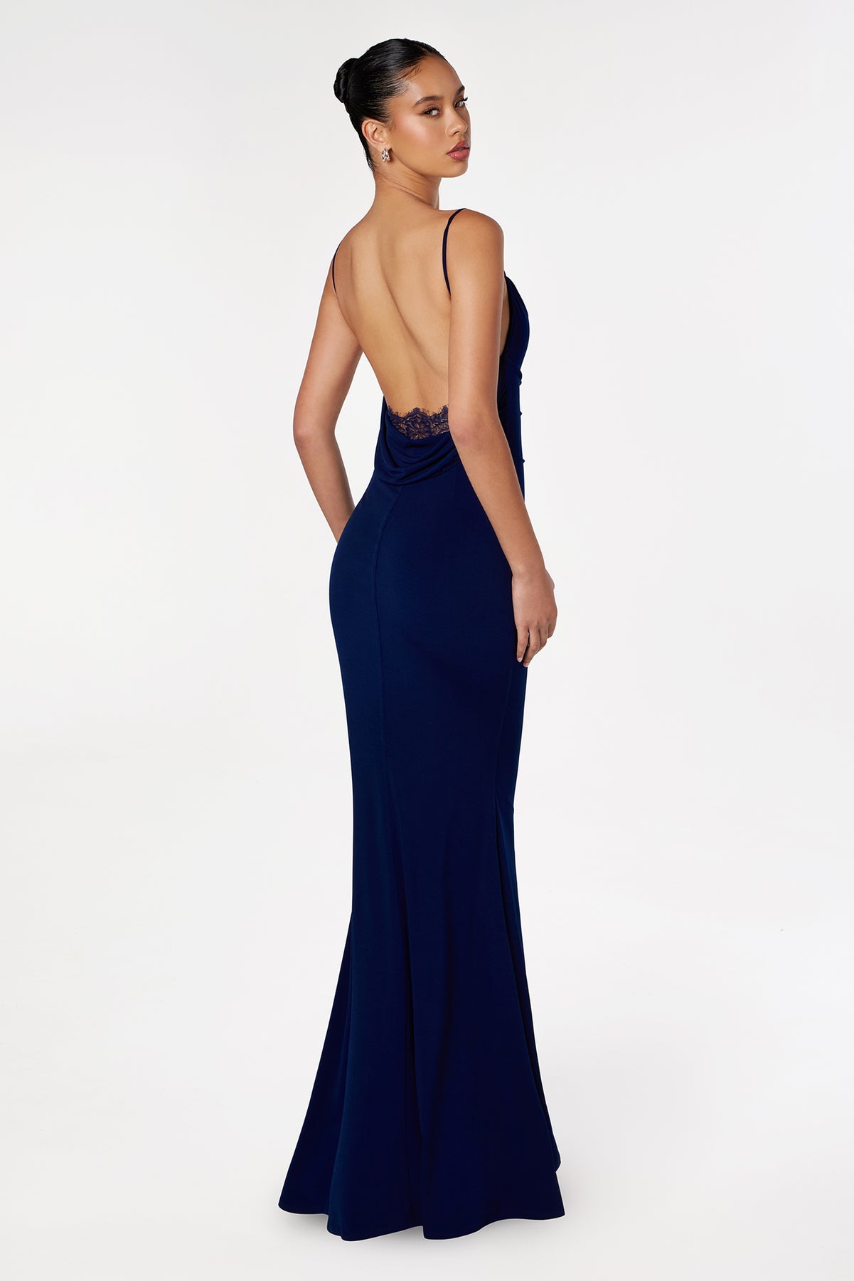 Ladivine T2008 - Cowl Neck Low Back Formal Dress