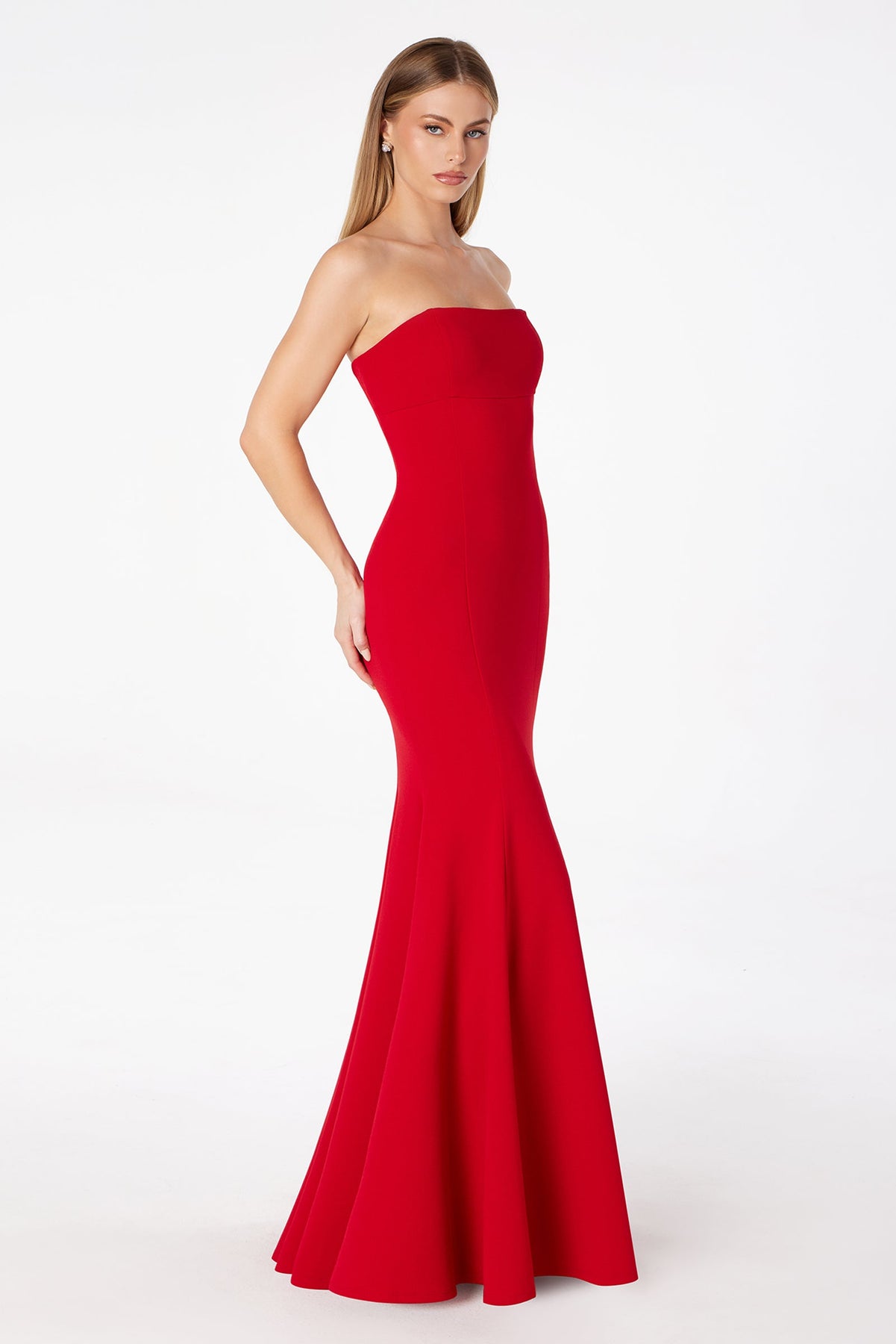 Ladivine T2010 - Strapless Lace Up Back Mermaid Gown