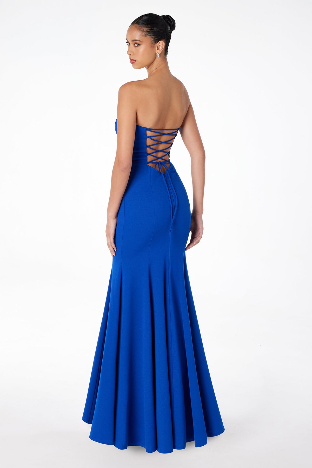 Ladivine T2010 - Strapless Lace Up Back Mermaid Gown