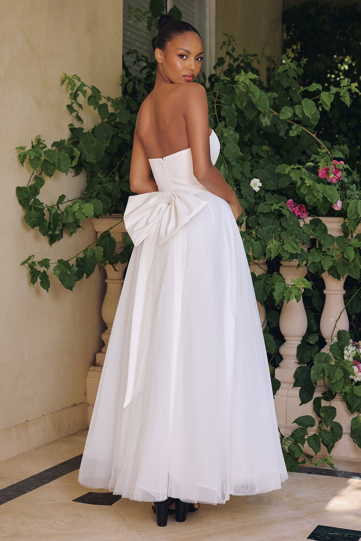 Amoris by Ladivine T712W - Strapless Crepe Tulle Bridal Gown Bridal Dresses in Off White