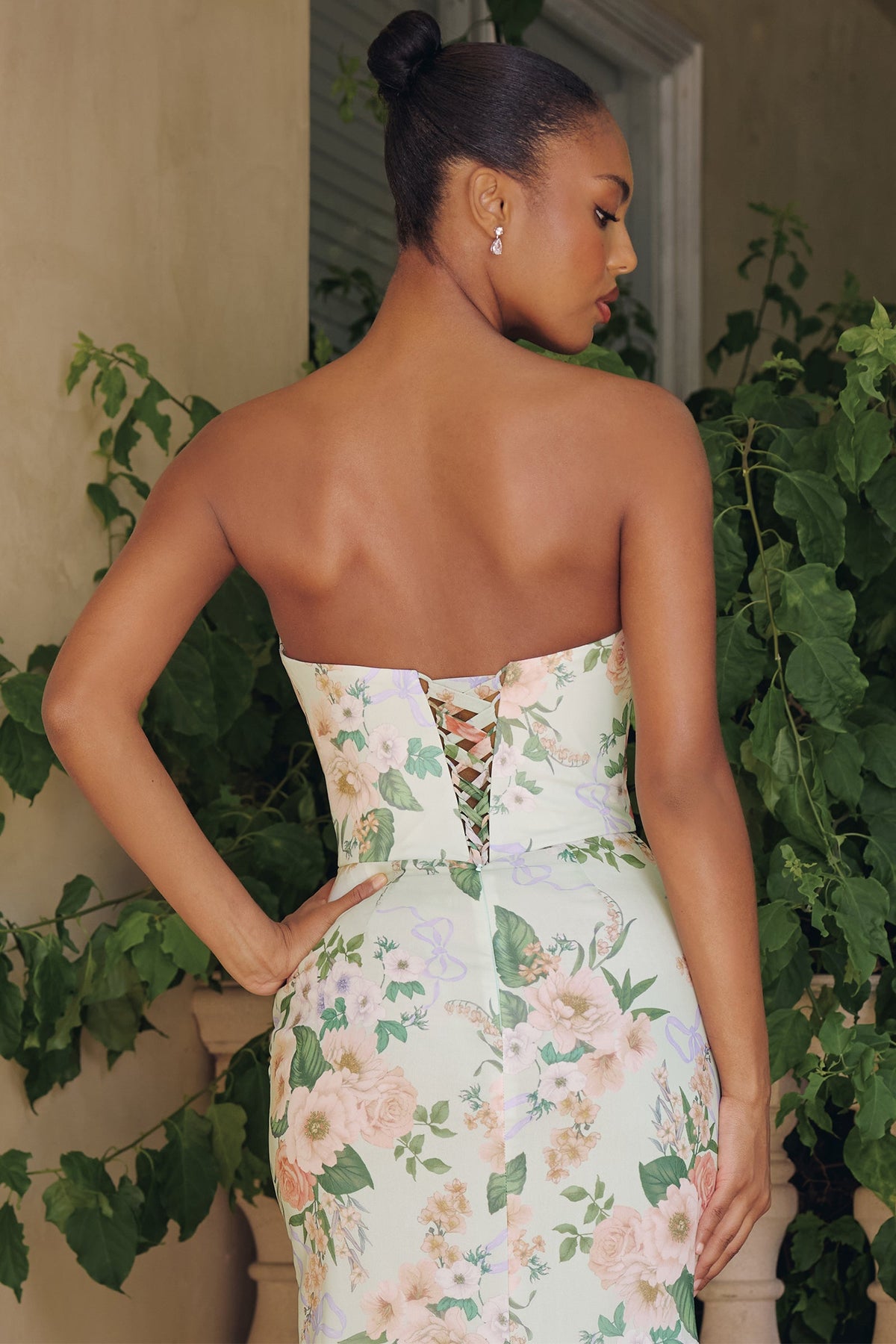 Amoris by Ladivine T718 - Sweetheart Floral Chiffon Mermaid Dress In Floral
