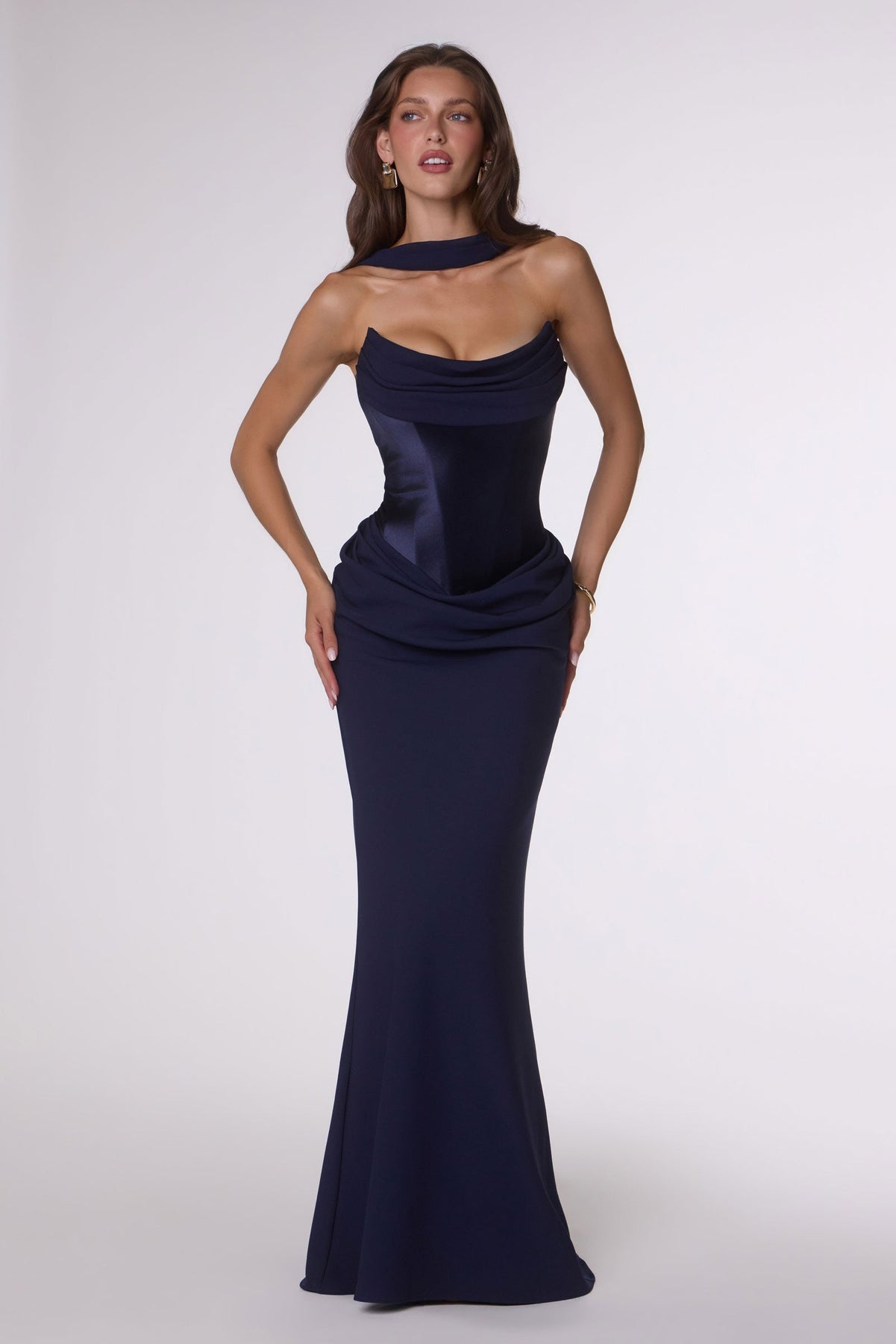 Strapless Cowl Gown