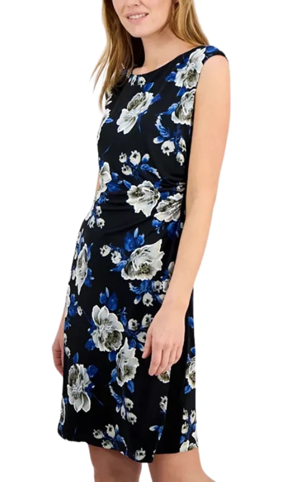 Connected Apparel TMA57274M1 - Floral Print Scoop Neckline Dress Homecoming Dresses