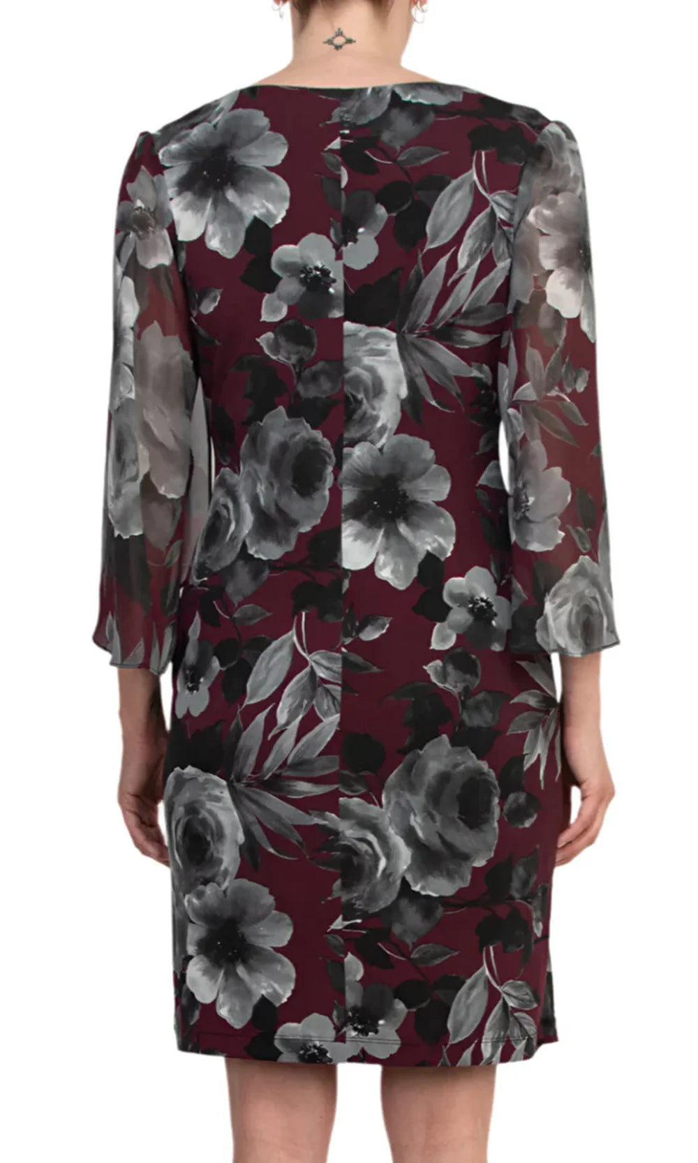 Connected Apparel TMJ37727M1 - Jewel Neck Floral Fitted Dress Homecoming Dresses