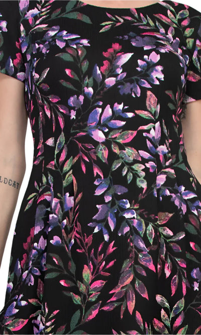 Connected Apparel TWA67146 - Jewel Neck Floral Dress with Pocket Homecoming Dresses