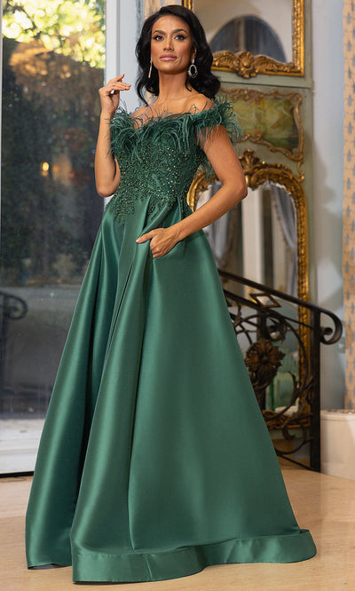 Terani Couture 242M3357 - Beaded Top A-Line Evening Gown Prom Dresses 00 / Emerald