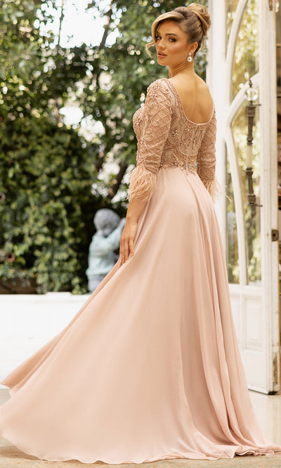 Terani Couture 242M3390 - Embroidered 3/4 Sleeve Evening Dress 