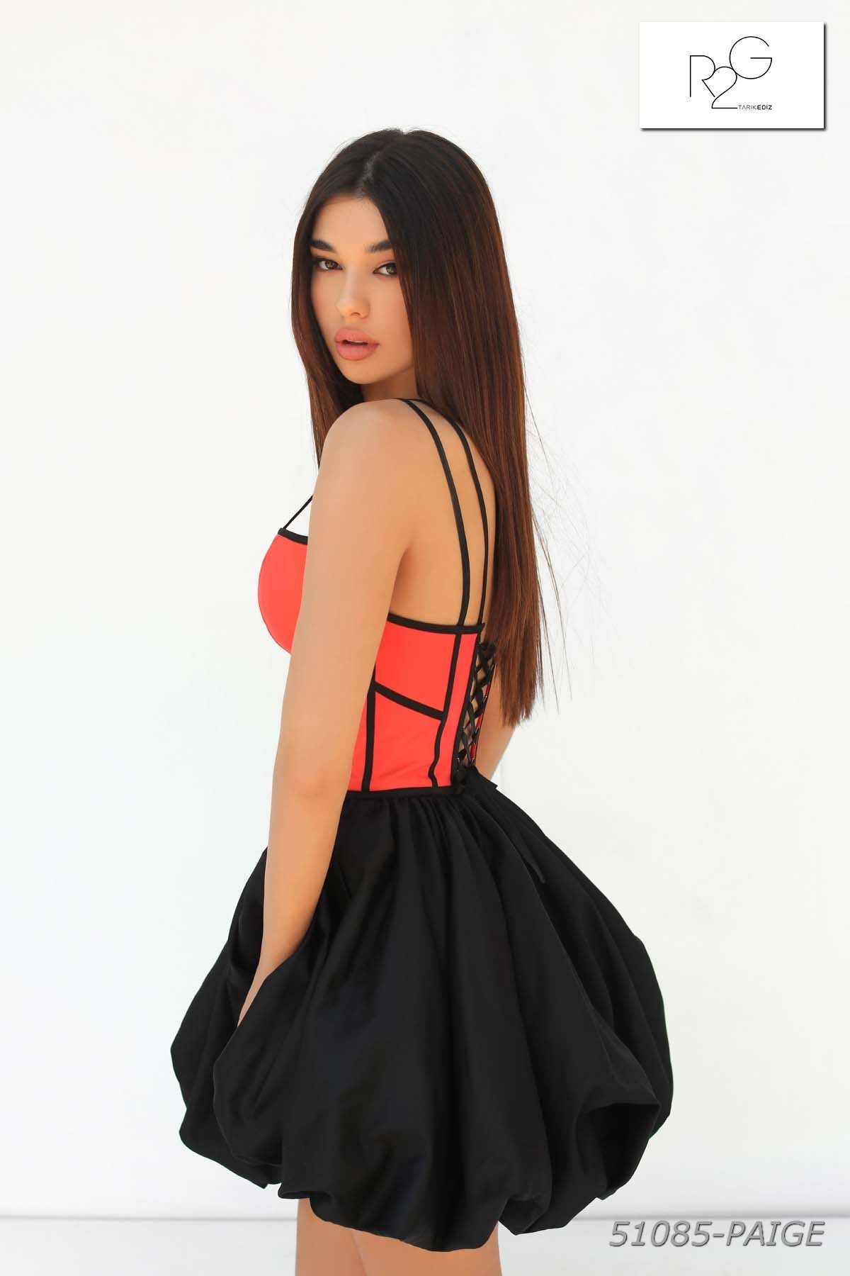 Tarik Ediz 51085 - Corset Bubble Hem Cocktail Dress