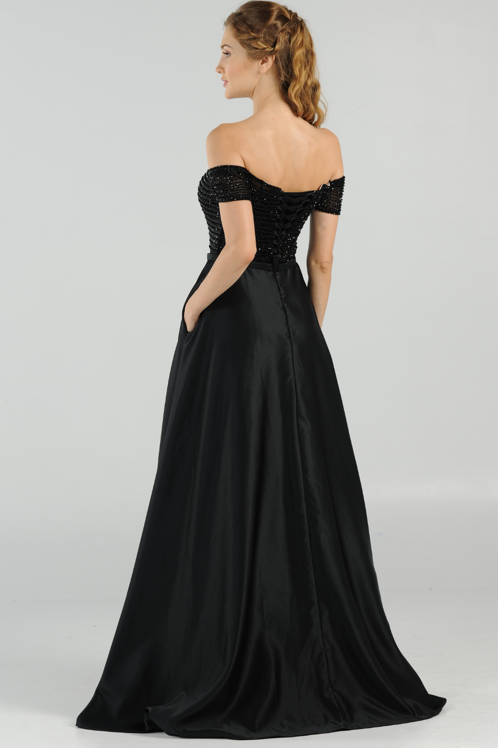 Poly USA 8132 - Embellished A-Line Formal Dress with Pockets Mother of the Bride Dresses in Black  