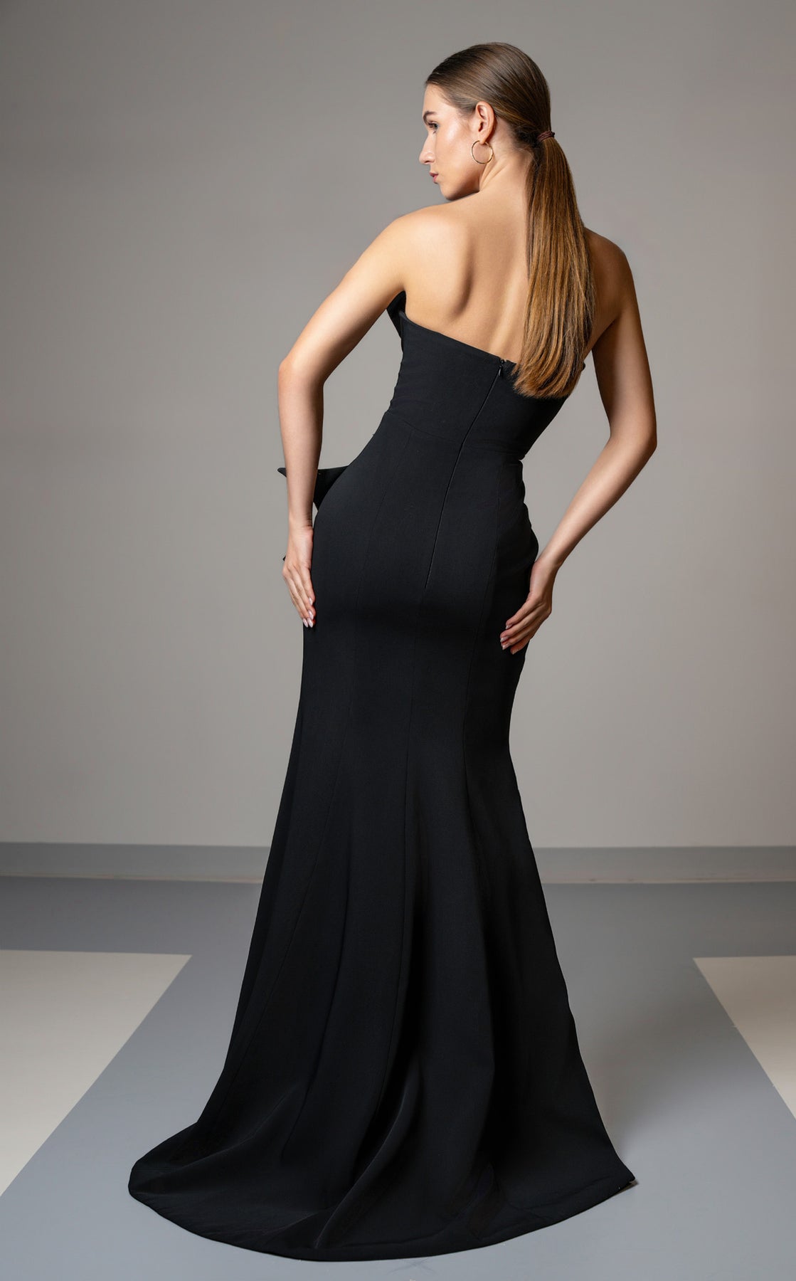 MNM Couture V02031 - Bejeweled Bow Evening Gown