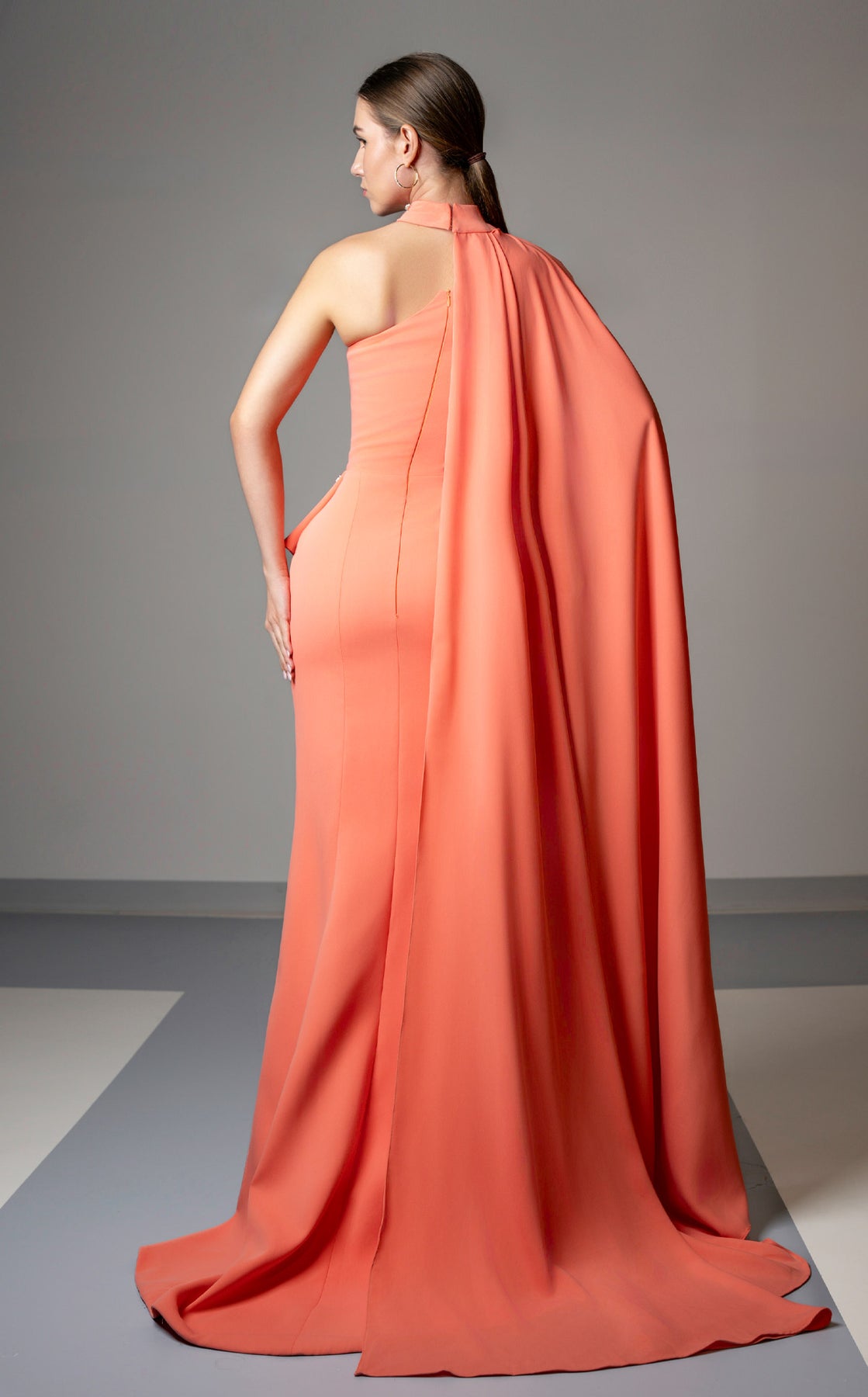 MNM Couture V02033 - Asymmetric Sheath Evening Gown