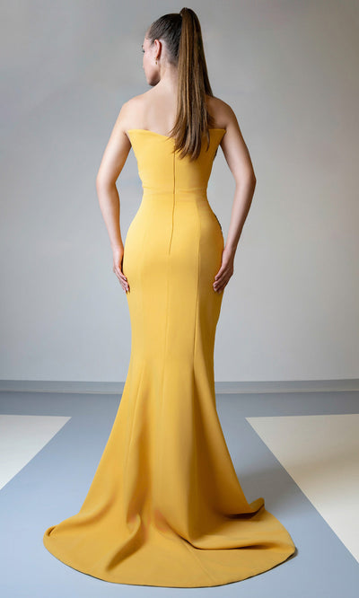 MNM Couture V02051 - Embellished Ruched Evening Gown Evening Dresses