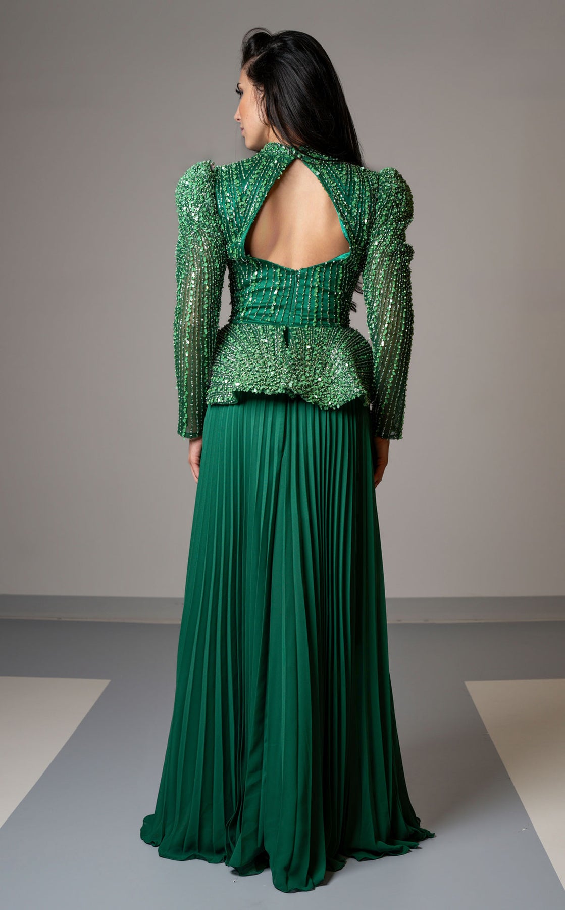 MNM Couture V06941 - Beaded Long Sleeve Evening Dress