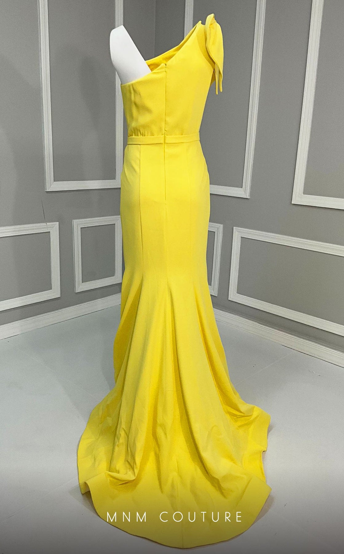MNM Couture V07402 - Pleated Asymmetric Evening Gown