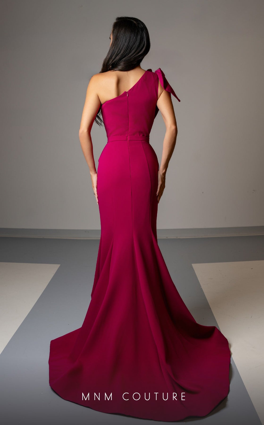 MNM Couture V07402 - Pleated Asymmetric Evening Gown