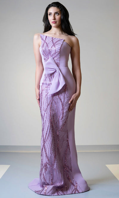 MNM Couture V07512 - Strapless Bow Detail Evening Gown Evening Dresses
