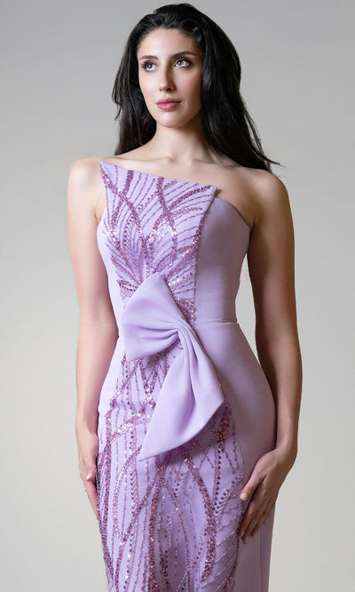 MNM Couture V07512 - Strapless Bow Detail Evening Gown Evening Dresses
