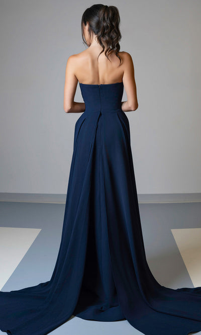 MNM Couture V07539 - Strapless Beaded Slit Evening Gown Evening Dresses