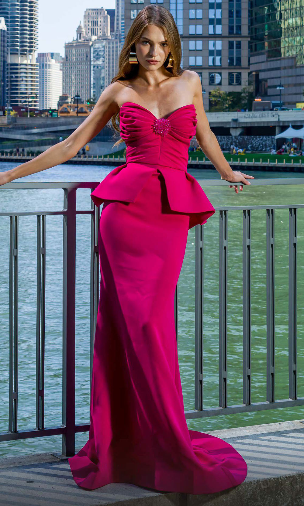 MNM COUTURE V07570 - Sweetheart Peplum Evening Gown Formal Gowns