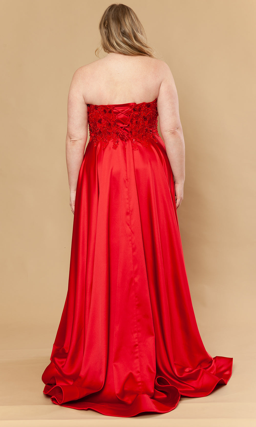 Poly USA W1224 - Beaded Embroidered Strapless A-Line Gown Prom Dresses